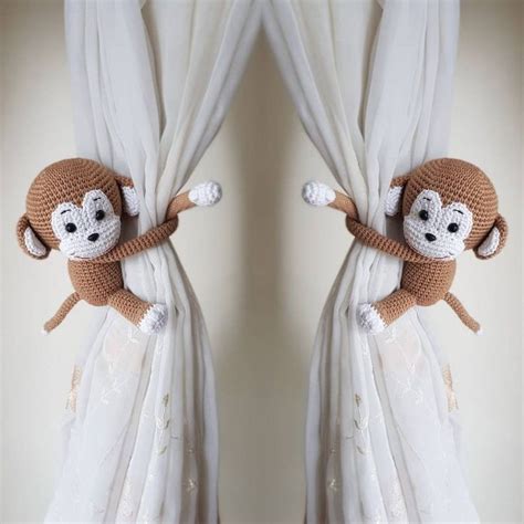 cheeky monkey curtain tie back crochet pattern