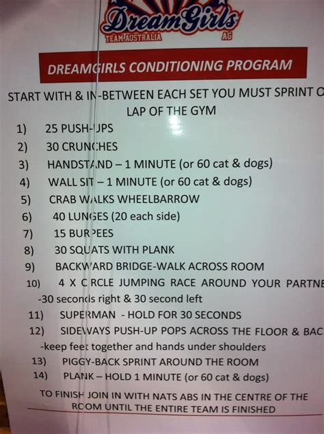 cheer conditioning list