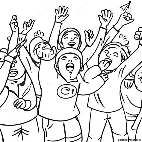 Cheering Fans Coloring Page