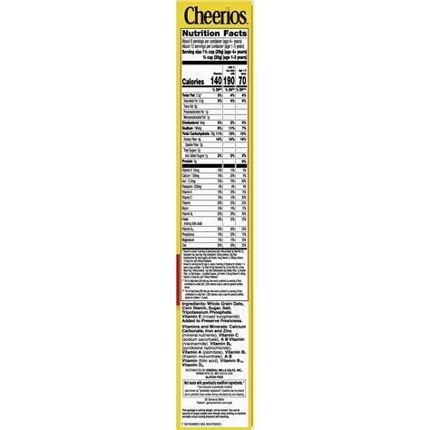 Cheerios Cereal Information