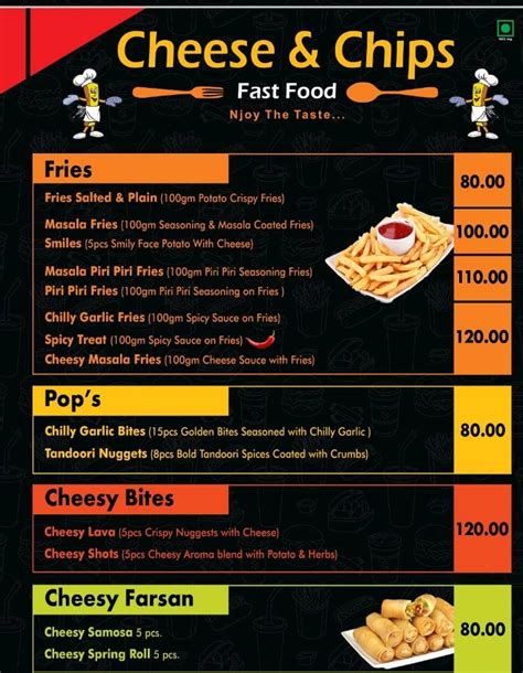 Cheese & Chips Menu