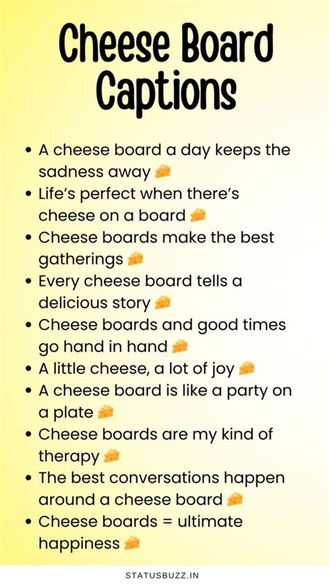 Cheese Board Captions
