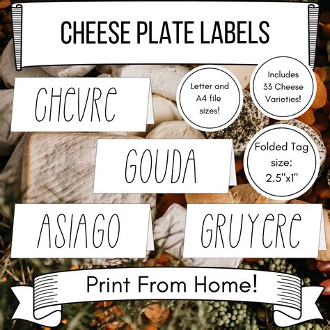 Cheese Labels Printable