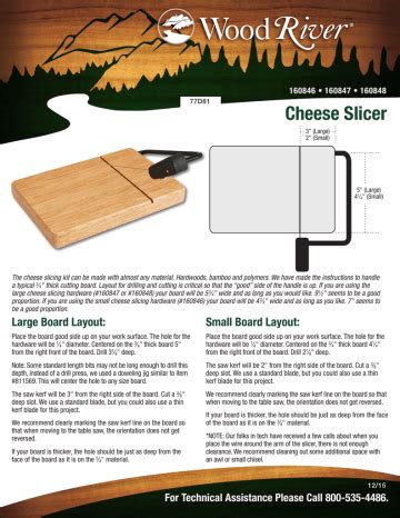 Cheese Slicer Kit Instructions