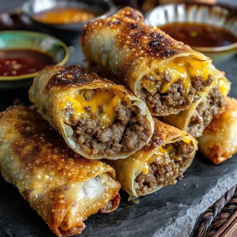 cheeseburger egg rolls recipe