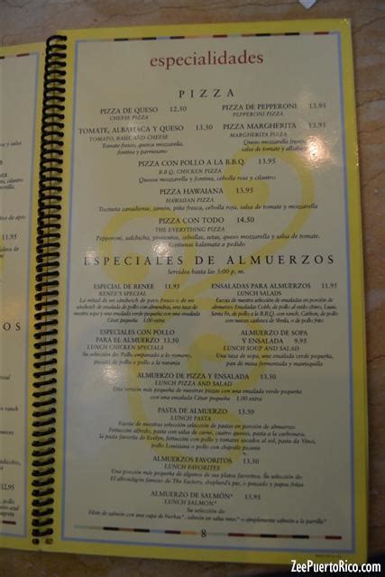 cheesecake factory puerto rico menu