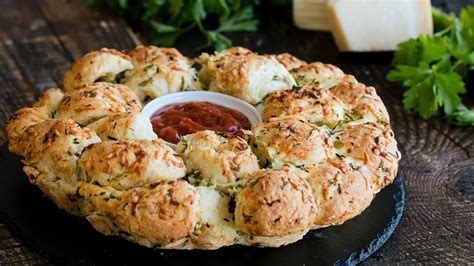 cheesy garlic monkey bread made with biscuits