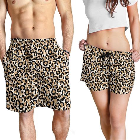 QUEMIN Leopard Cheetah Print Mens Swim Trunks Quick Dry Swim Shorts