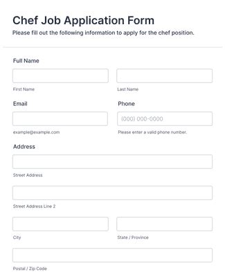Chef Cook Application Template