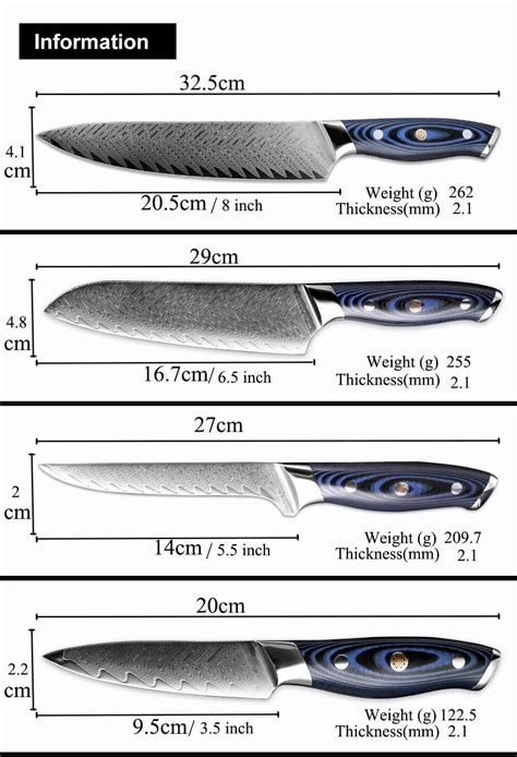 Chef Knife Measurements