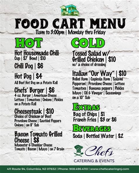 Chefs Llc Menu