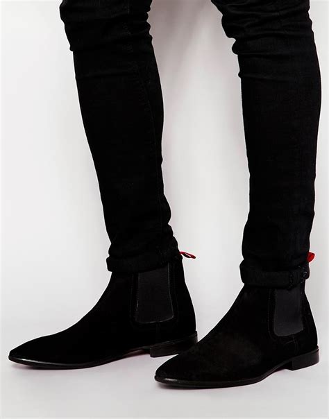 chelsea boots suede black mens