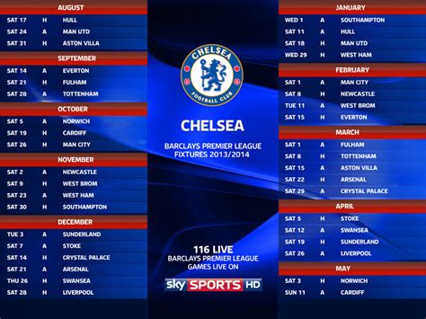 chelsea soccer game schedule