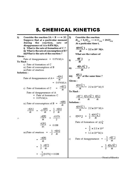 Chemical Worksheet With Answers