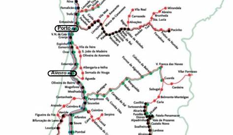 Carte des chemins de fer du Portugal. Portugal, Sistema