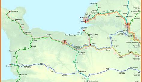 Cartes ferroviaires de la France Normandie