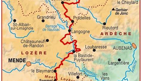 Chemin De Stevenson Carte Ign GR70 . Randonnée Du PuyenVelay (Haute