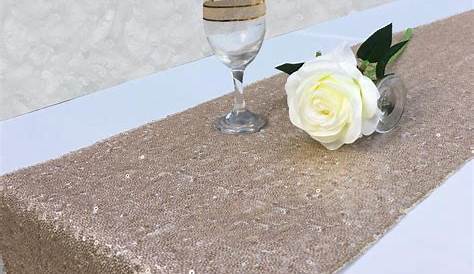 Chemin de Table en Satin Champagne Mariage Runner