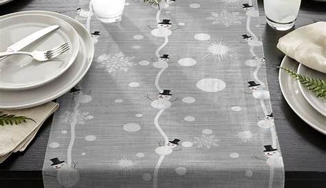 Chemin De Table Neige Flocon Blanc Runner Collection