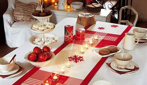 Chemin de table Noël rouge et blanc Déco Runner Collection