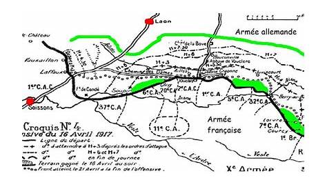 Chemin Des Dames 1917 Carte Craonne (Aisne) Du