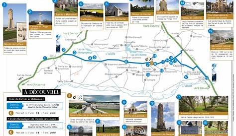 Chemin Des Dames Carte De France Map Showing Monuments And Cemeteries