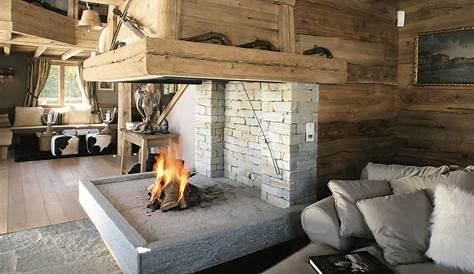 cheminee rustique, hotte vieux bois, chalet Häuser im