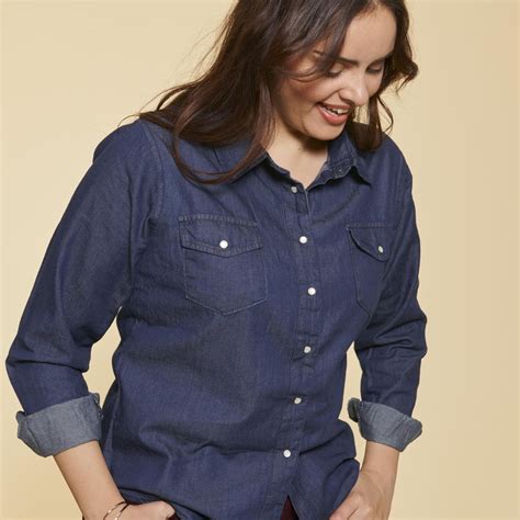 chemise bleu jean femme