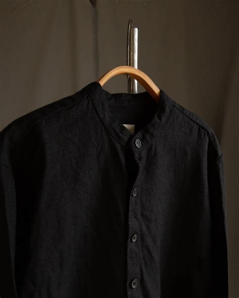 chemise en lin noir
