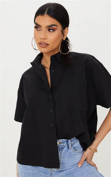 chemise en lin noire femme