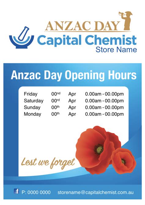 chemist warehouse anzac day opening hours