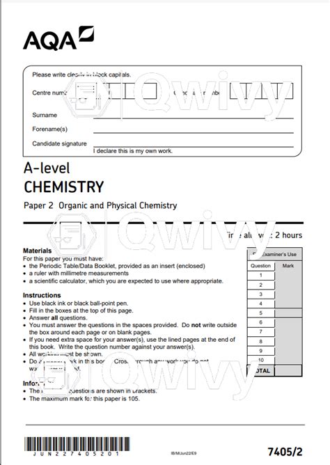 chemistry marking scheme 2022