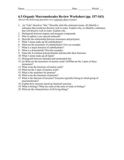 chemistry of life review worksheet chapter 2