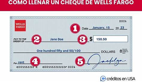 Cómo llenar un cheque de Wells Fargo, IRS, Chase y Bank of America