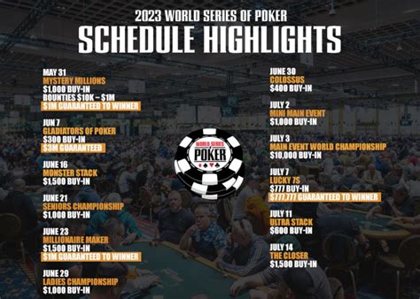 cherokee casino wsop poker schedule