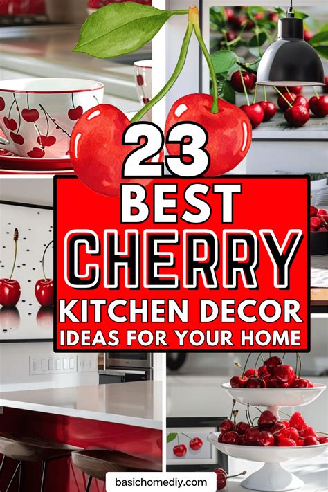 Cherry kitchen decor, Cherry kitchen, Red and white kitchen