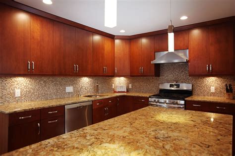 Cherry Slab Kitchen Cabinets
