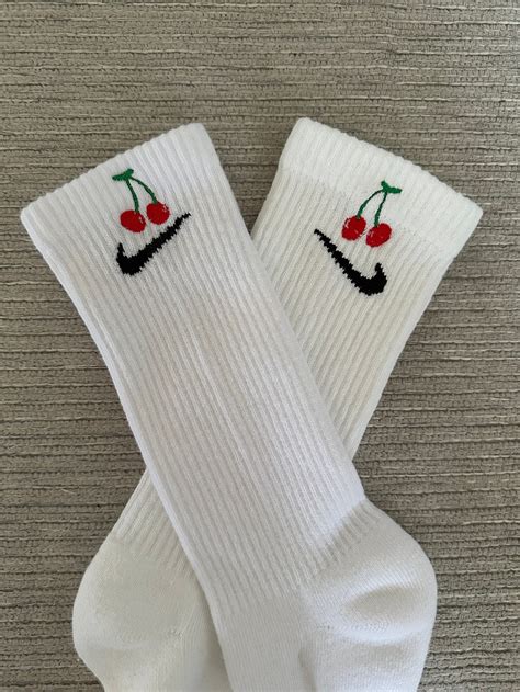 Cherry Socks Embroidery
