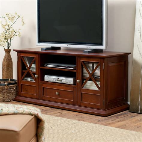 cherry tv stand with drawers