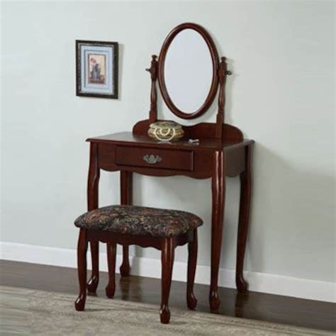 Upgrade Your Vanity with a Stylish Cherry Vanity Bench - Shop Now!