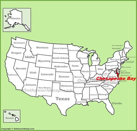 chesapeake bay on a us map