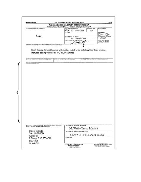 Chest X Ray Order Example