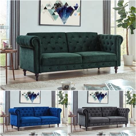 New Chesterfield Velvet Sofa Bed With Low Budget