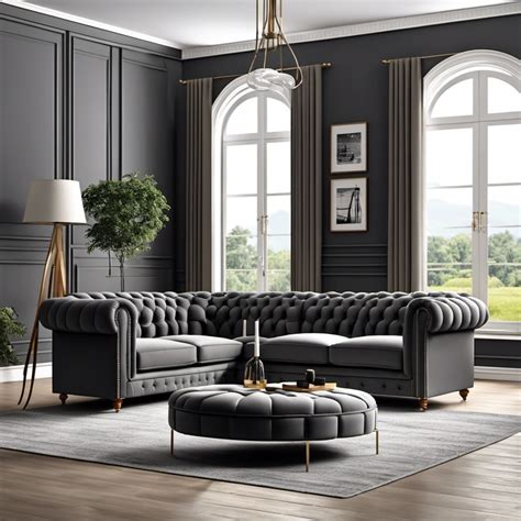 Chesterfield Sofa Dark Gray