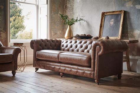 Leather Chesterfield three seat sofa from the 1940’s Chez Pluie