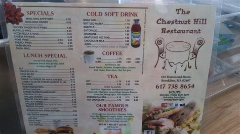 chestnut hill cafe menu