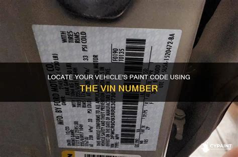 Chevy Paint Code By Vin Number