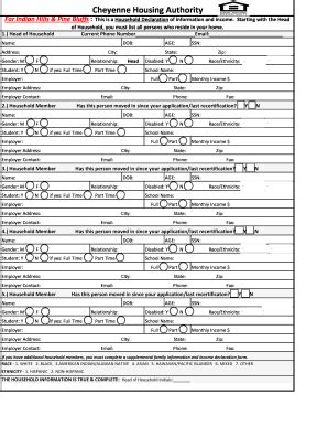 Cheyenne Housing Authority Forms