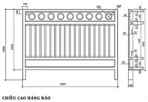 chiều cao tường rào