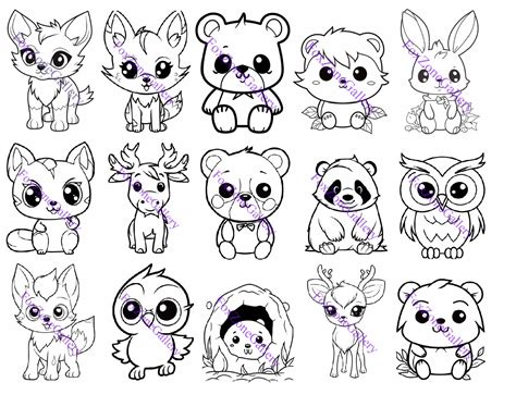 Chibi Animals Colored Pages